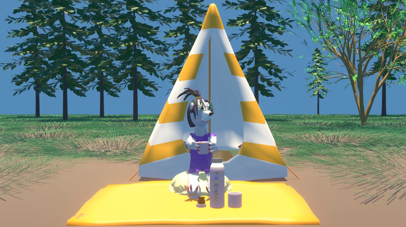 Les Pikschuns au bord de la rivière