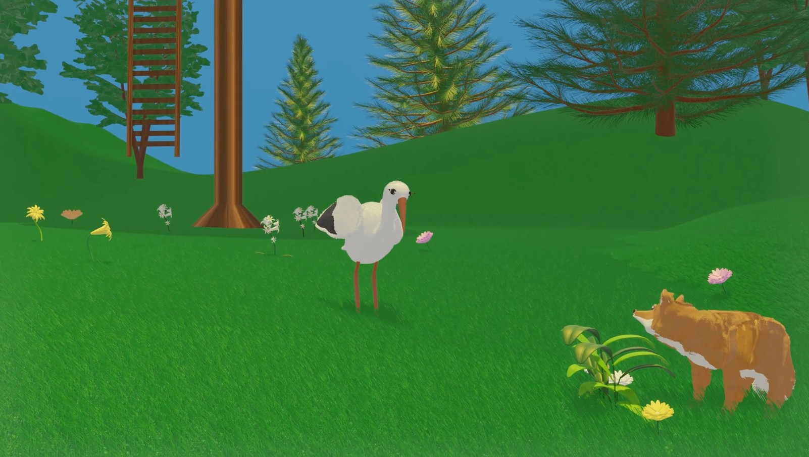 Cigogne invite Renard à manger chez elle - Pikschuns