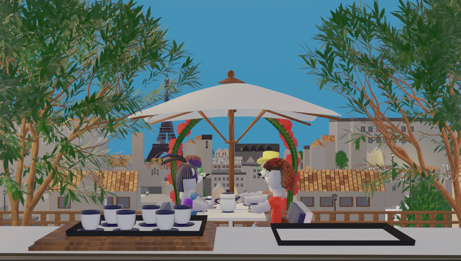 Pikschuns à Paris avec la tour Eiffel