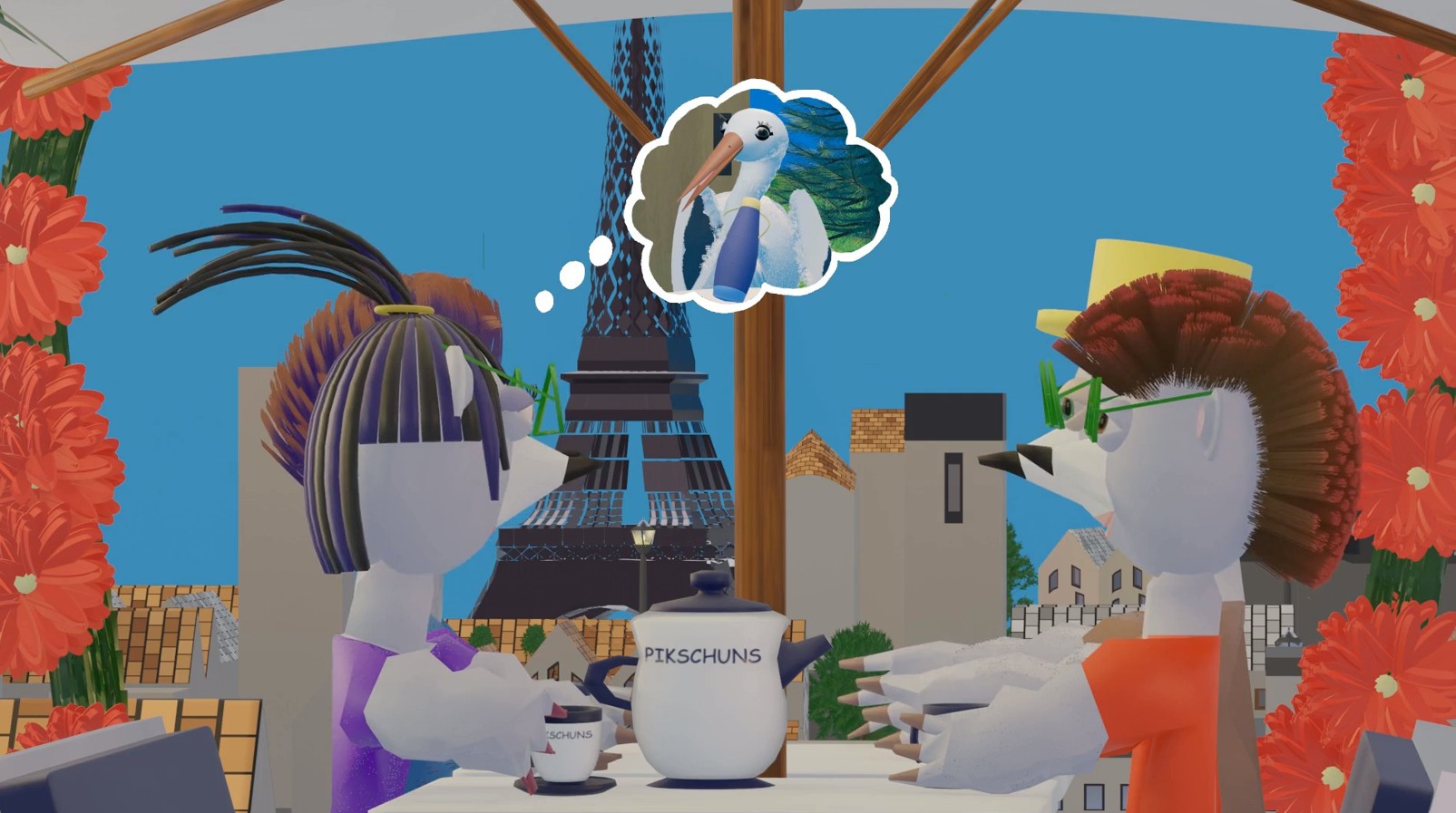 Les Pikschuns sur une terrasse parisienne