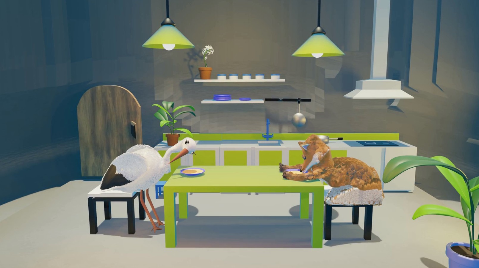 Le Renard et la Cigogne - Pikschuns