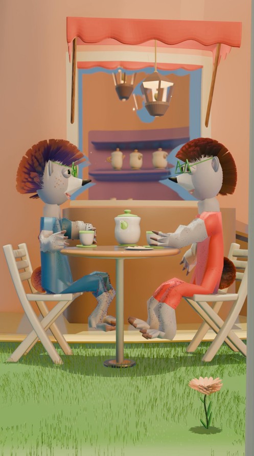 Les Pikschuns déjeunent ensemble