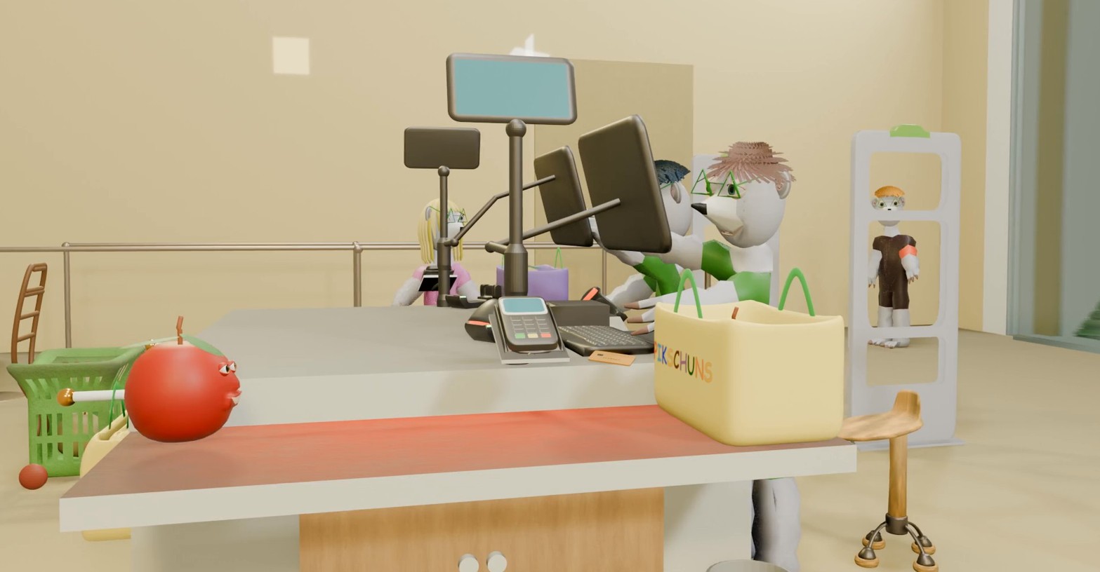 Les Pikschuns sont dans le magasin