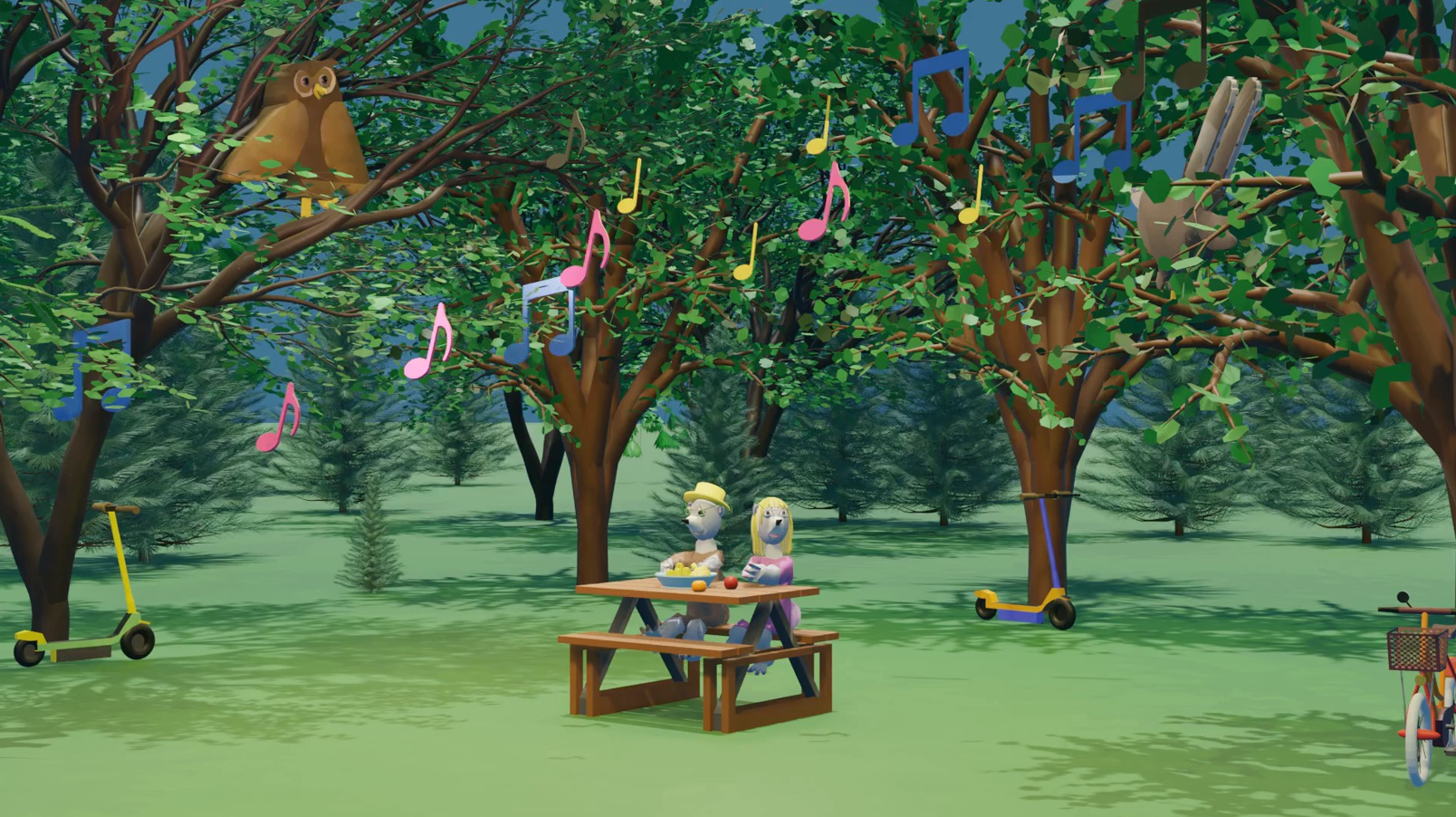 Dans la forêt lointaine - notes de musiques